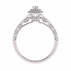1/2 CT Round Diamond Double Halo Engagement Ring
