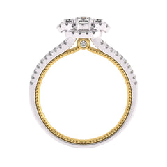 1/2 CT.  Three Stone Style Two Tone Lab Created Diamond Engagement Ring