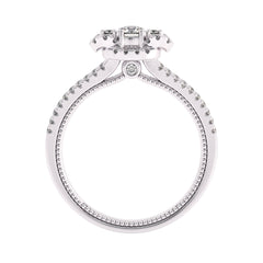 1/2 CT.  Three Stone Style Two Tone Lab Created Diamond Engagement Ring