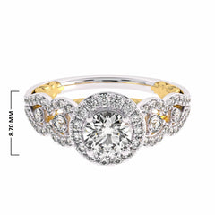 1 CT Halo Unique Engagement Ring