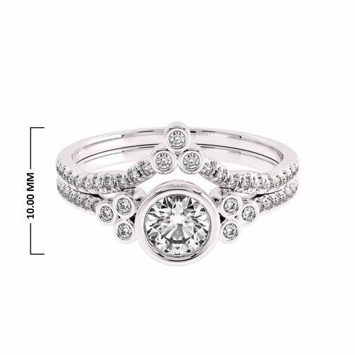 5/8 CT Vintage Lab Created Diamond Bridal Set