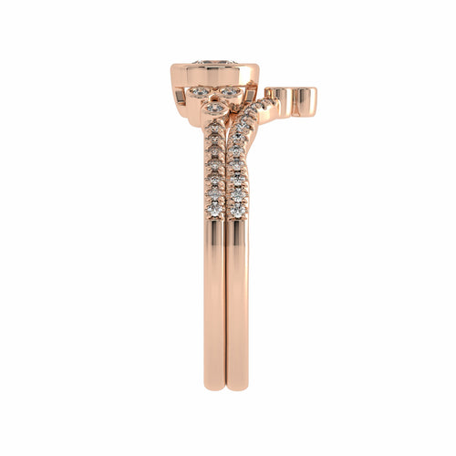 5/8 CT Vintage Lab Created Diamond Bridal Set