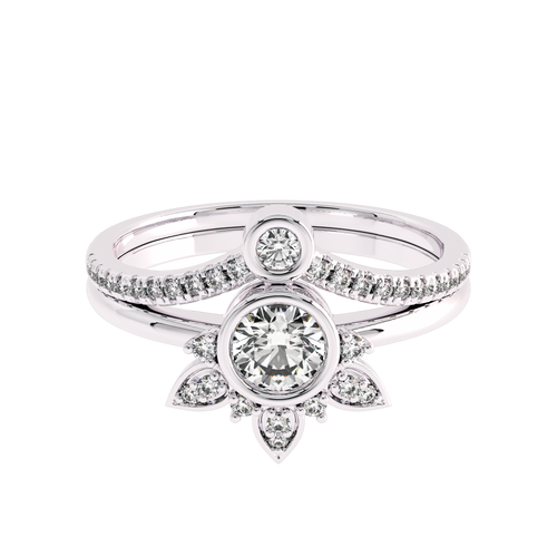 1/2 CT Vintage Lab Created Diamond Bridal Set