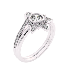 1/2 CT Vintage Lab Created Diamond Bridal Set