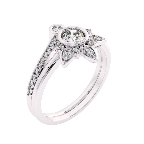 1/2 CT Vintage Lab Created Diamond Bridal Set