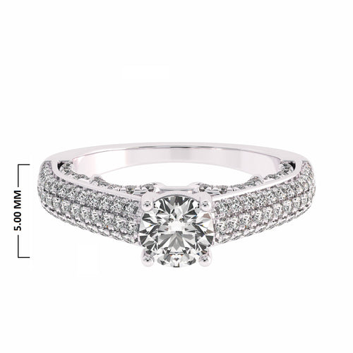 1 CT Classic Pave Two Tone Engagement Ring