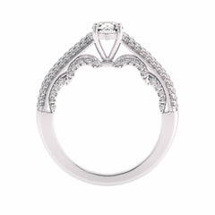 1 CT Classic Pave Two Tone Lab Created Diamond Engagement Ring