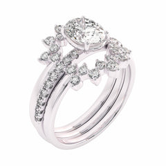 1 1/4 CT Lab Created Diamond Minimalist Bridal set