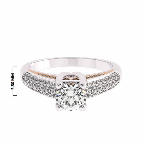 7/8 CT. Classic Pave Two Tone Engagement Ring
