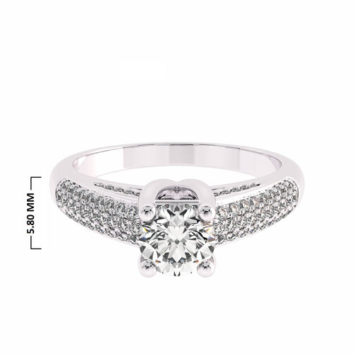 7/8 CT. Classic Pave Two Tone Engagement Ring