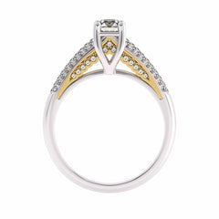7/8 CT. Classic Pave Two Tone Engagement Ring