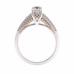 7/8 CT. Classic Pave Two Tone Engagement Ring