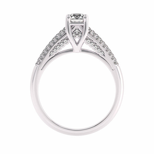 7/8 CT. Classic Pave Two Tone Engagement Ring