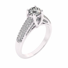 7/8 CT. Classic Pave Two Tone Engagement Ring