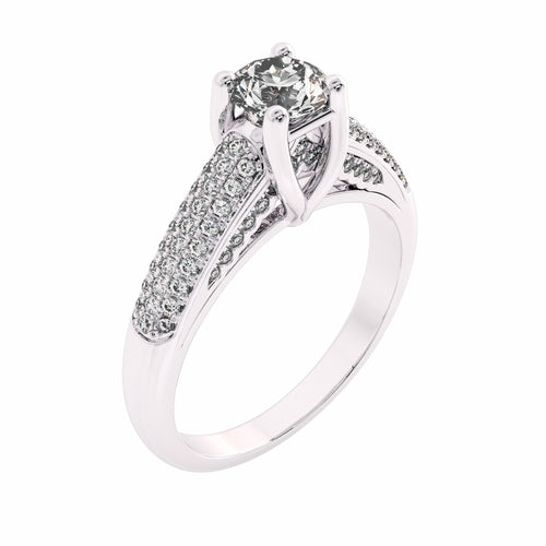 7/8 CT. Classic Pave Two Tone Engagement Ring