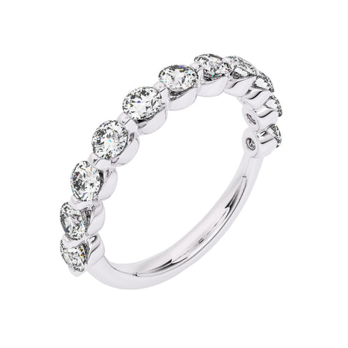 1 CT. Lab Created Diamond Single Row Half Eternity band