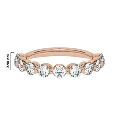 1 CT. Lab Created Diamond Single Row Half Eternity band
