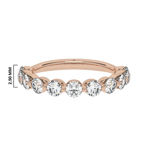 1 CT. Lab Created Diamond Single Row Half Eternity band