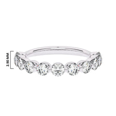 1 CT. Lab Created Diamond Single Row Half Eternity band