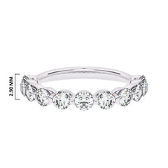 1 CT. Lab Created Diamond Single Row Half Eternity band