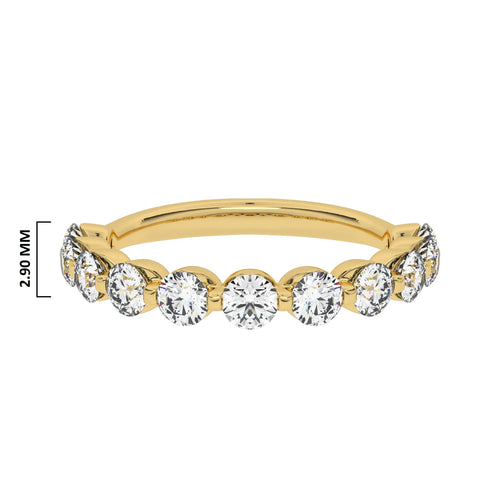 1 CT. Lab Created Diamond Single Row Half Eternity band