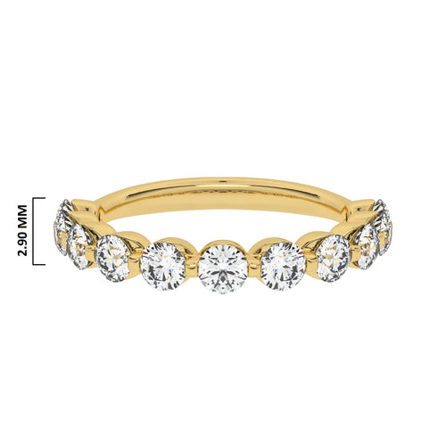 1 CT. Lab Created Diamond Single Row Half Eternity band