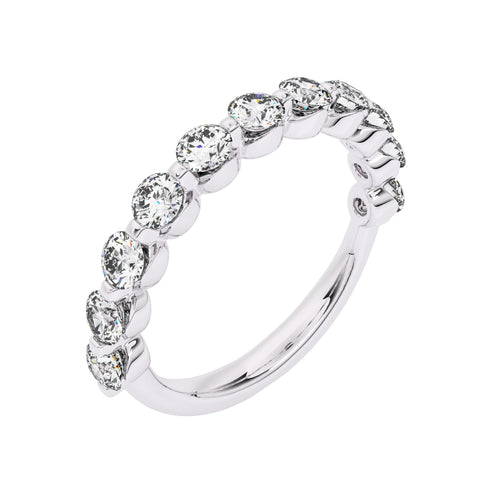 1 CT. Lab Created Diamond Single Row Half Eternity band