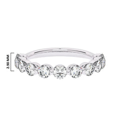 1 CT. Lab Created Diamond Single Row Half Eternity band