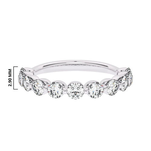 1 CT. Lab Created Diamond Single Row Half Eternity band