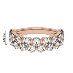 2 CT. Lab Created Diamond Double Row Half Eternity band