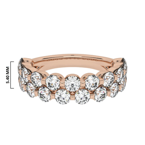2 CT. Lab Created Diamond Double Row Half Eternity band