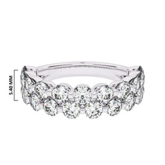 2 CT. Lab Created Diamond Double Row Half Eternity band