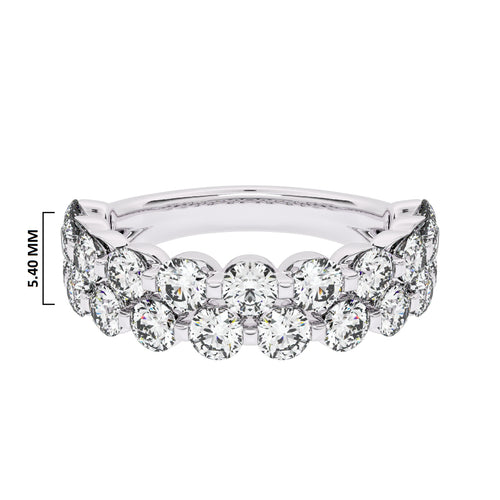 2 CT. Lab Created Diamond Double Row Half Eternity band