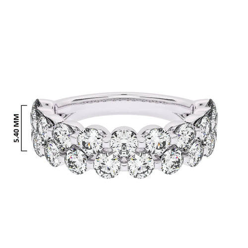 2 CT. Lab Created Diamond Double Row Half Eternity band