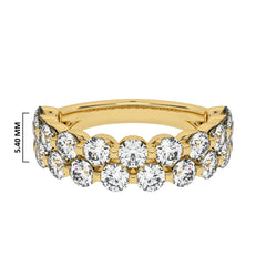 2 CT. Lab Created Diamond Double Row Half Eternity band