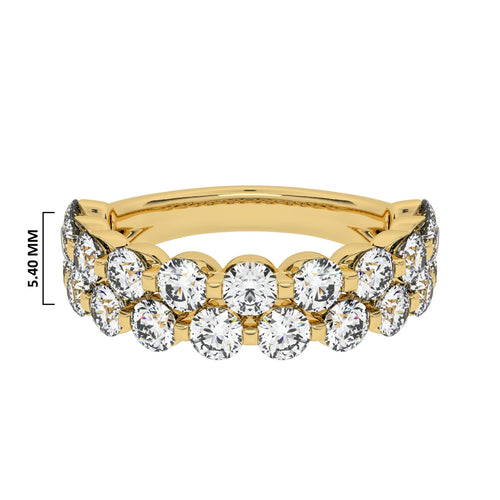 2 CT. Lab Created Diamond Double Row Half Eternity band