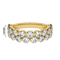 2 CT. Lab Created Diamond Double Row Half Eternity band