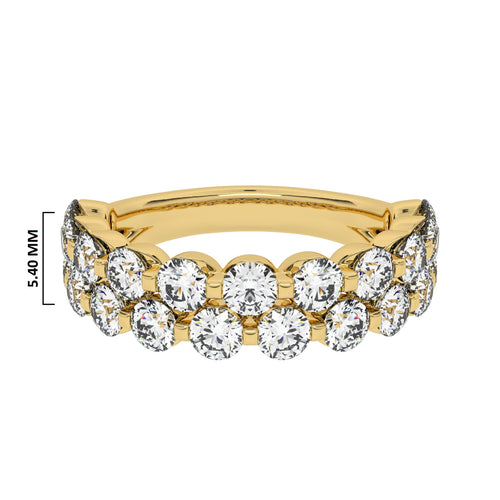 2 CT. Lab Created Diamond Double Row Half Eternity band