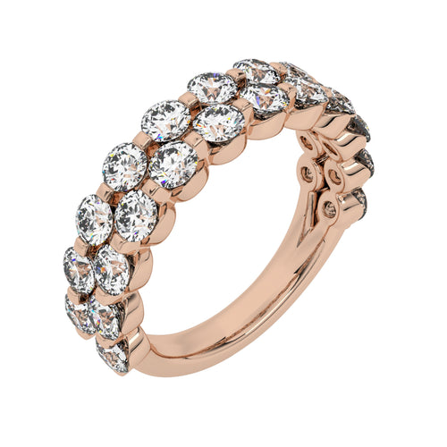 2 CT. Lab Created Diamond Double Row Half Eternity band