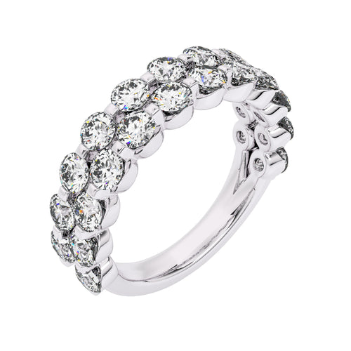 2 CT. Lab Created Diamond Double Row Half Eternity band