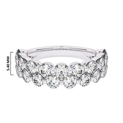 2 CT. Lab Created Diamond Double Row Half Eternity band
