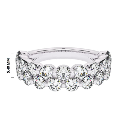 2 CT. Lab Created Diamond Double Row Half Eternity band