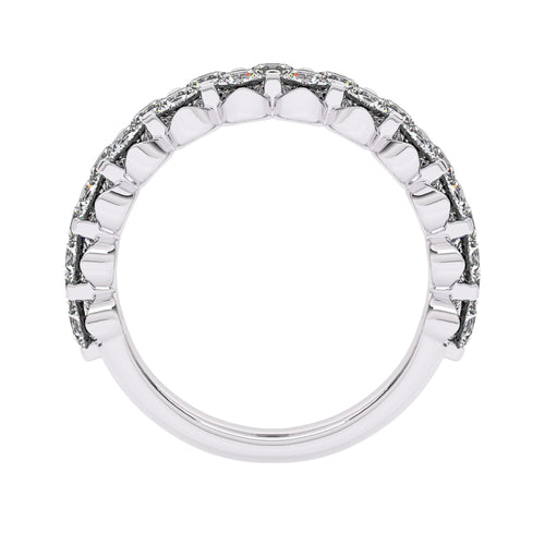 2 CT. Lab Created Diamond Double Row Half Eternity band