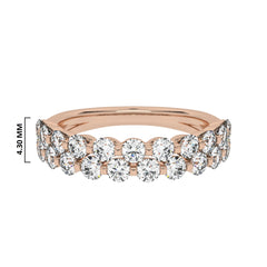 1 CT. Lab Created Diamond Double Row Half Eternity band