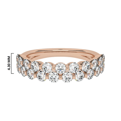 1 CT. Lab Created Diamond Double Row Half Eternity band