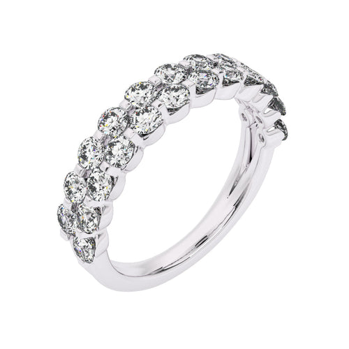1 CT. Lab Created Diamond Double Row Half Eternity band