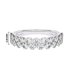 1 CT. Lab Created Diamond Double Row Half Eternity band