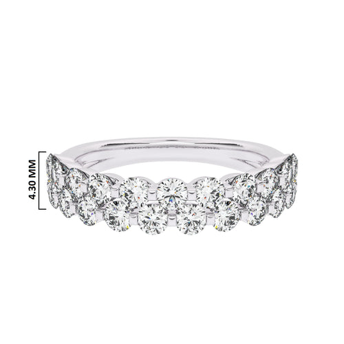1 CT. Lab Created Diamond Double Row Half Eternity band