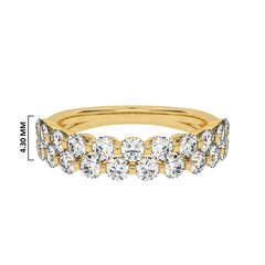 1 CT. Lab Created Diamond Double Row Half Eternity band