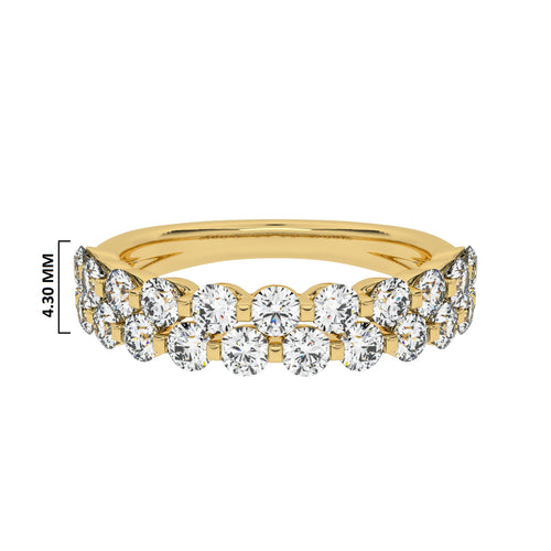 1 CT. Lab Created Diamond Double Row Half Eternity band